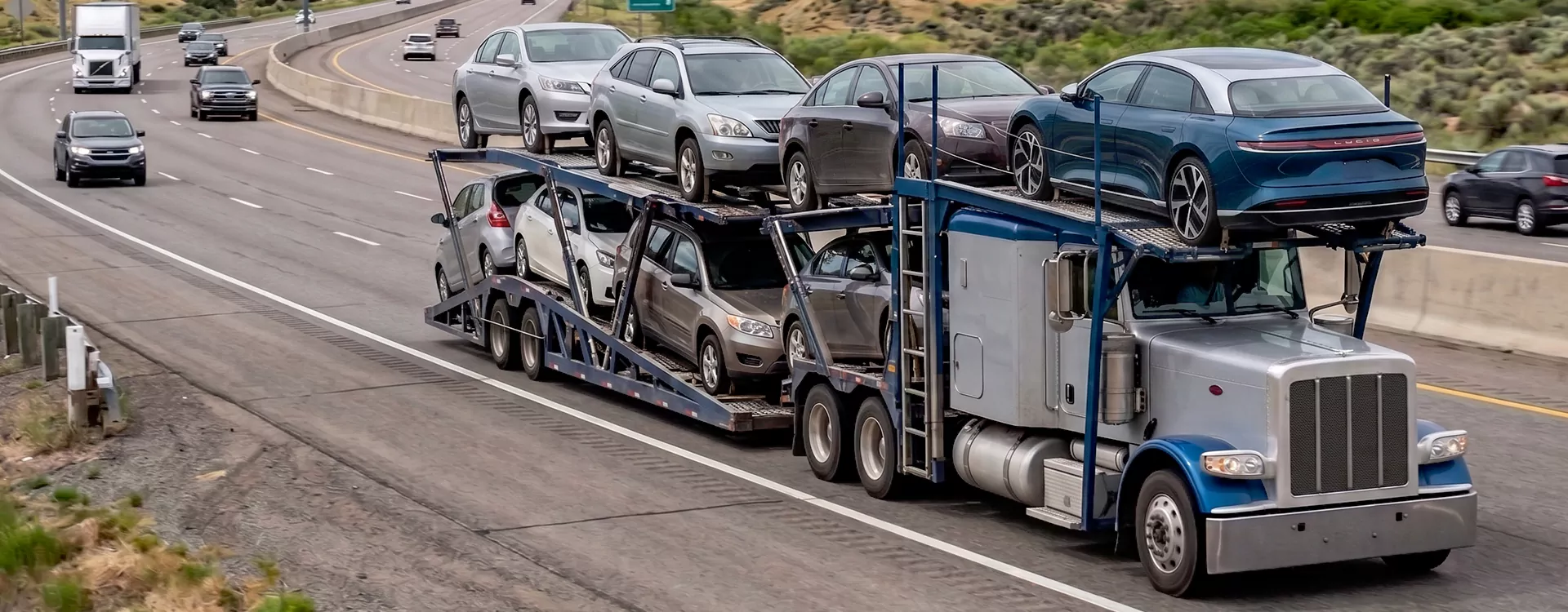 Vehicle carrier transporting cars from Miami to New York